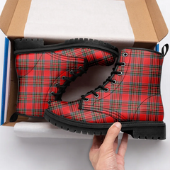 MacBean Modern Tartan Leather Boots