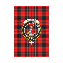 Wallace Hunting - Red Tartan Crest Garden Flag