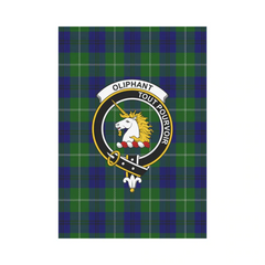 Oliphant Modern Tartan Crest Garden Flag