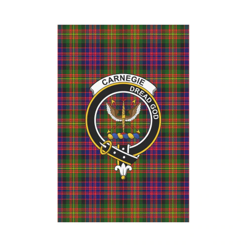 Carnegie Modern Tartan Crest Garden Flag