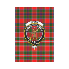 Spens Modern Tartan Crest Garden Flag