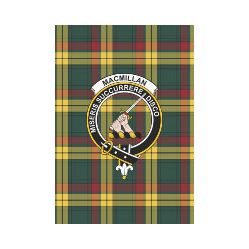 MacMillan Old Modern Tartan Crest Garden Flag