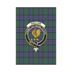 Sinclair Hunting Modern Tartan Crest Garden Flag