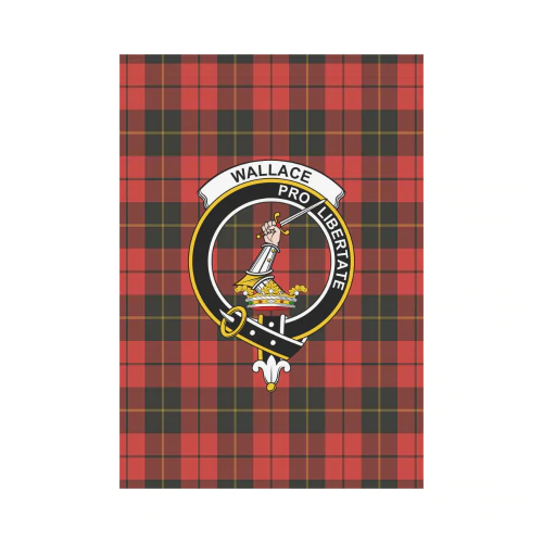 Wallace Weathered Tartan Crest Garden Flag