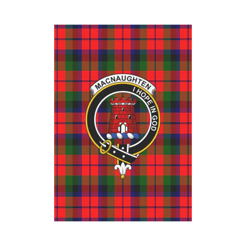 MacNaughton Modern Tartan Crest Garden Flag