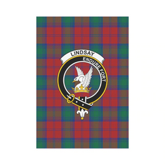 Lindsay Modern Tartan Crest Garden Flag