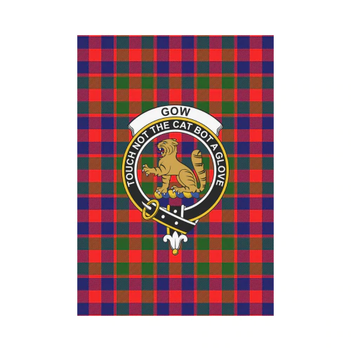 Gow Of Mcgouan Tartan Crest Garden Flag