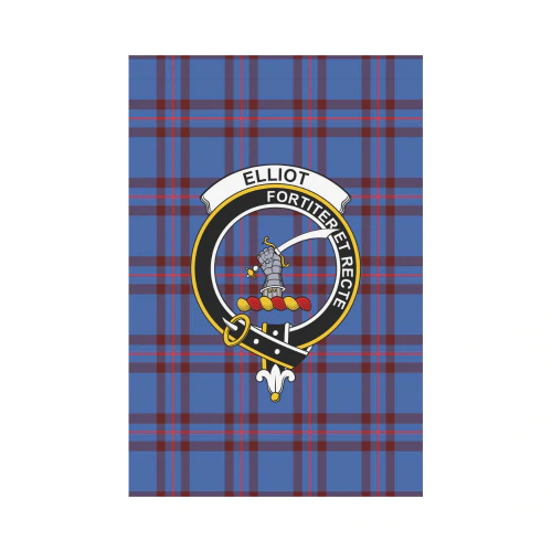 Elliot Modern Tartan Crest Garden Flag