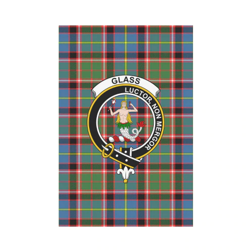 Glass Tartan Crest Garden Flag