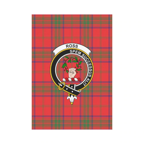 Ross Modern Tartan Crest Garden Flag