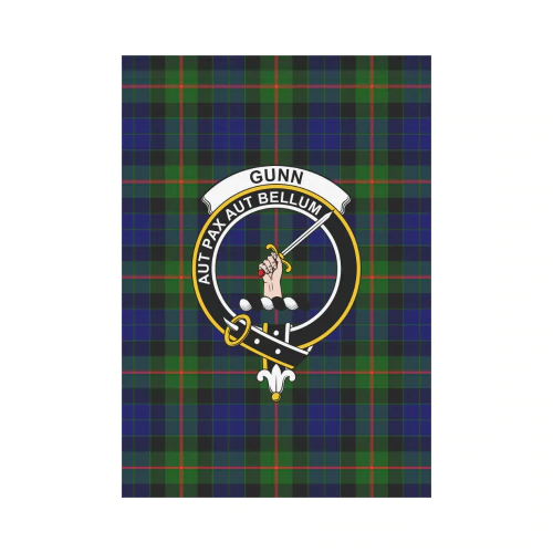 Gunn Modern Tartan Crest Garden Flag