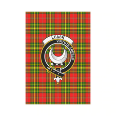 Leask Tartan Crest Garden Flag