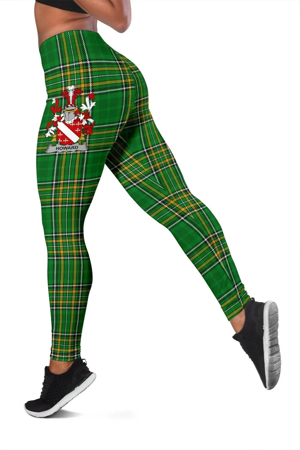 Howard Irish National Tartan Coat of Arms Capris Leggings