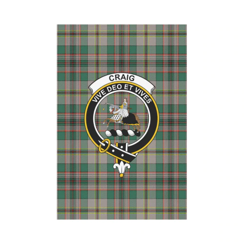 Craig Ancient Tartan Crest Garden Flag