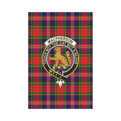 MacPherson Modern Tartan Crest Garden Flag