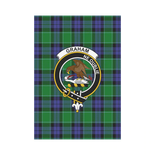 Graham Of Menteith Modern Tartan Crest Garden Flag