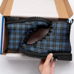 Clergy Blue Tartan Leather Boots