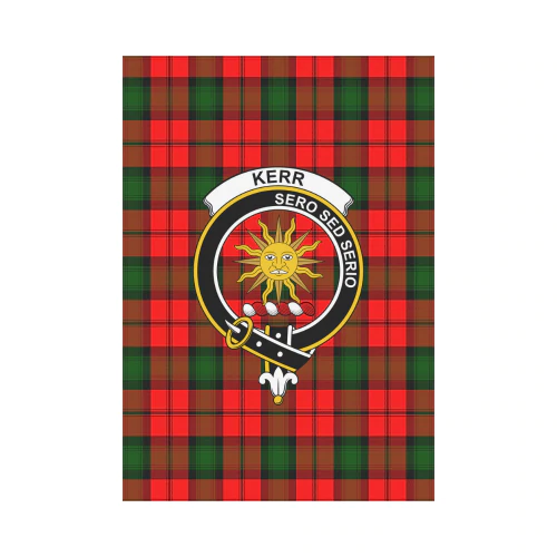 Kerr Modern Tartan Crest Garden Flag