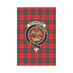 Drummond Modern Tartan Crest Garden Flag