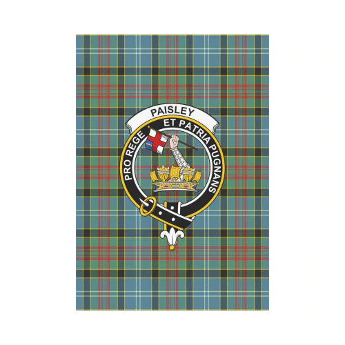 Paisley District Tartan Crest Garden Flag