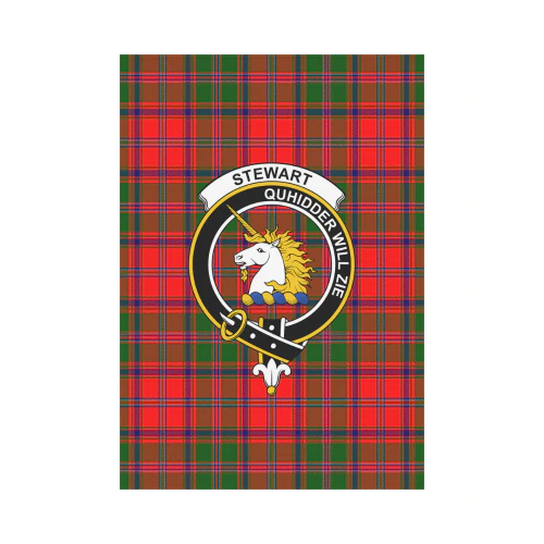 Stewart Of Appin Tartan Crest Garden Flag