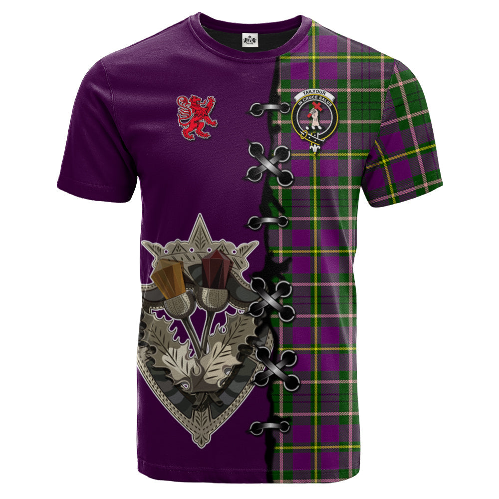 Taylor Tartan T-shirt - Lion Rampant And Celtic Thistle Style