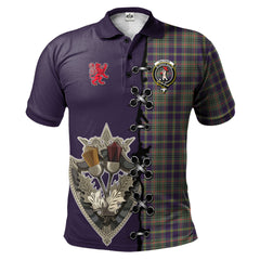Taylor Weathered Tartan Polo Shirt - Lion Rampant And Celtic Thistle Style