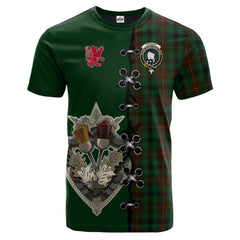 Tennant Tartan T-shirt - Lion Rampant And Celtic Thistle Style