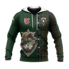 Tennant Tartan Hoodie - Lion Rampant And Celtic Thistle Style