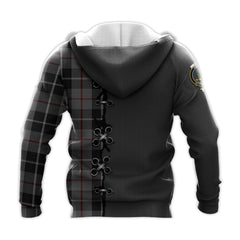 Thompson Grey Tartan Hoodie - Lion Rampant And Celtic Thistle Style