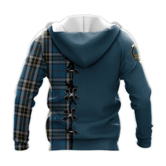 Thomson Dress Blue Tartan Hoodie - Lion Rampant And Celtic Thistle Style