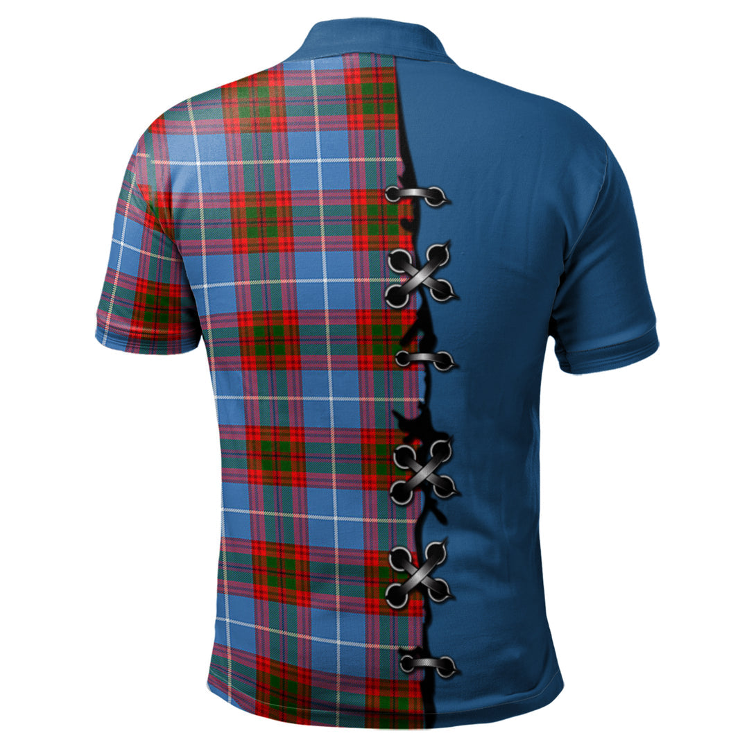 Trotter Tartan Polo Shirt - Lion Rampant And Celtic Thistle Style
