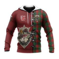 Turnbull Dress Tartan Hoodie - Lion Rampant And Celtic Thistle Style