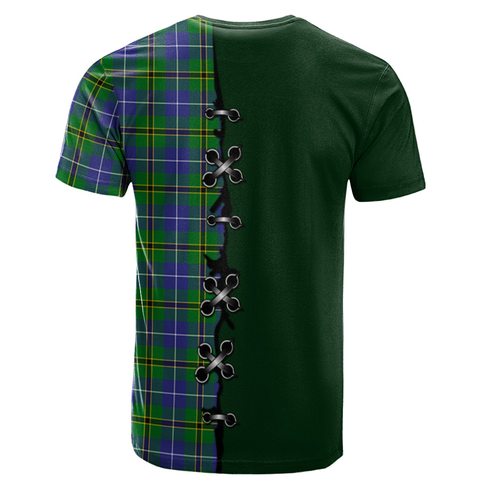 Turnbull Hunting Tartan T-shirt - Lion Rampant And Celtic Thistle Style