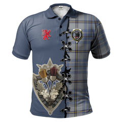 Tweedie Tartan Polo Shirt - Lion Rampant And Celtic Thistle Style