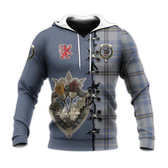 Tweedie Tartan Hoodie - Lion Rampant And Celtic Thistle Style