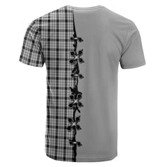 Wallace Dress Tartan T-shirt - Lion Rampant And Celtic Thistle Style