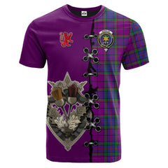 Wardlaw Modern Tartan T-shirt - Lion Rampant And Celtic Thistle Style