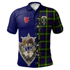 Watson Modern Tartan Polo Shirt - Lion Rampant And Celtic Thistle Style