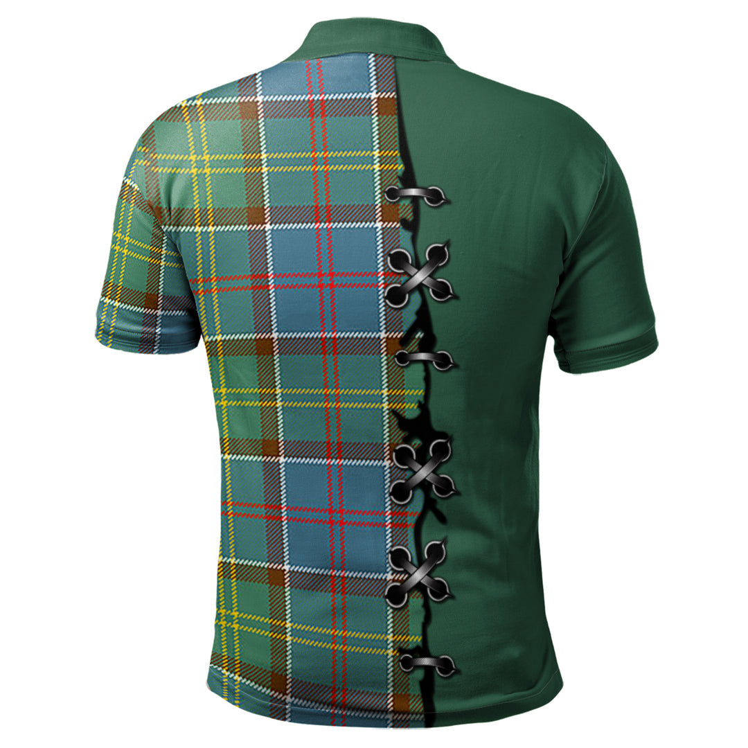 Whitelaw Tartan Polo Shirt - Lion Rampant And Celtic Thistle Style