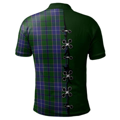 Wishart Hunting Tartan Polo Shirt - Lion Rampant And Celtic Thistle Style